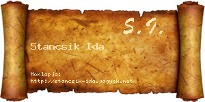 Stancsik Ida névjegykártya