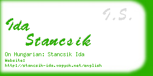 ida stancsik business card